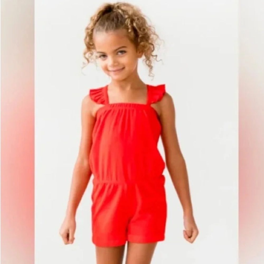 Hanna Andersson Red Swim Coverup Romper